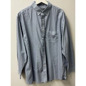 Daniel Crimeux Mens Gingham Button Down Long Sleeve Shirt Non Iron Business Prep